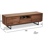 Meuble TV 160 cm Noyer américain