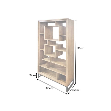 Meuble étagère en bois d'acacia massif
