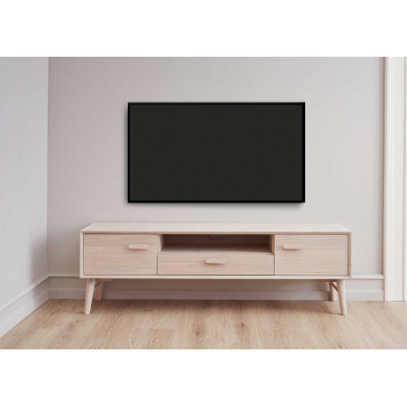 Meuble TV 160 cm Chêne blanchi style Scandinave