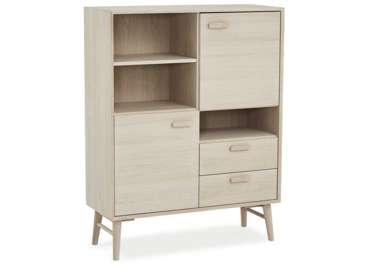 Buffet haut 130 cm Chêne blanchi