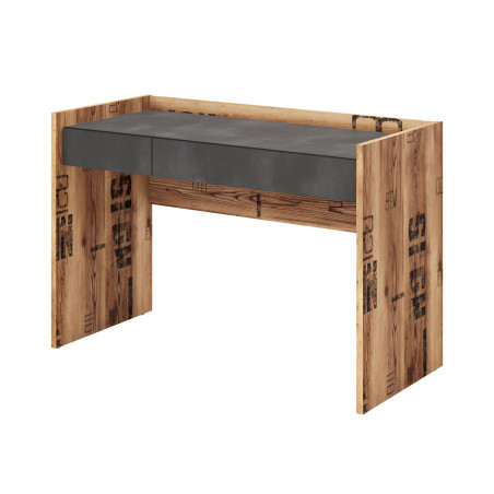 Bureau 2 tiroirs bois et acier 120 cm