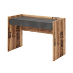 Bureau 2 tiroirs bois et acier 120 cm