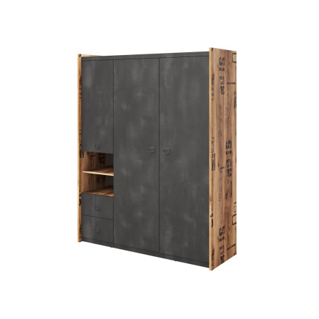 Armoire 150 cm chambre ado style industriel