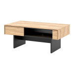 Table basse bois et noir avec rangement