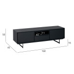 Meuble TV 160 cm Chêne noir