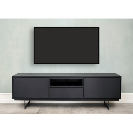 Meuble TV 160 cm Chêne noir