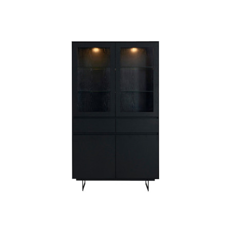 Buffet vitrine Chêne noir avec éclairage