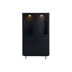 Buffet vitrine Chêne noir avec éclairage