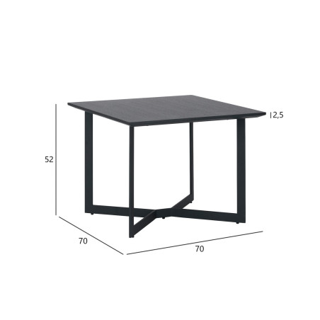 Table basse 70 x 70 cm Chêne noir