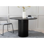 Table de repas ronde en placage de bois noir