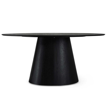 Table salle à manger ovale 160 cm Chêne noir