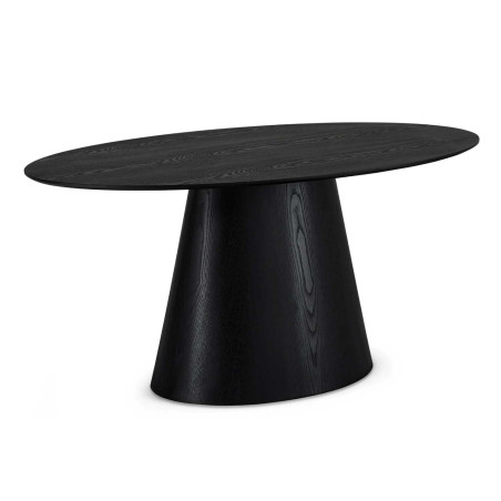 Table salle à manger ovale 160 cm Chêne noir