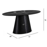 Table salle à manger ovale 160 cm Chêne noir