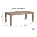 Table à manger 180 cm Acacia brun brossé