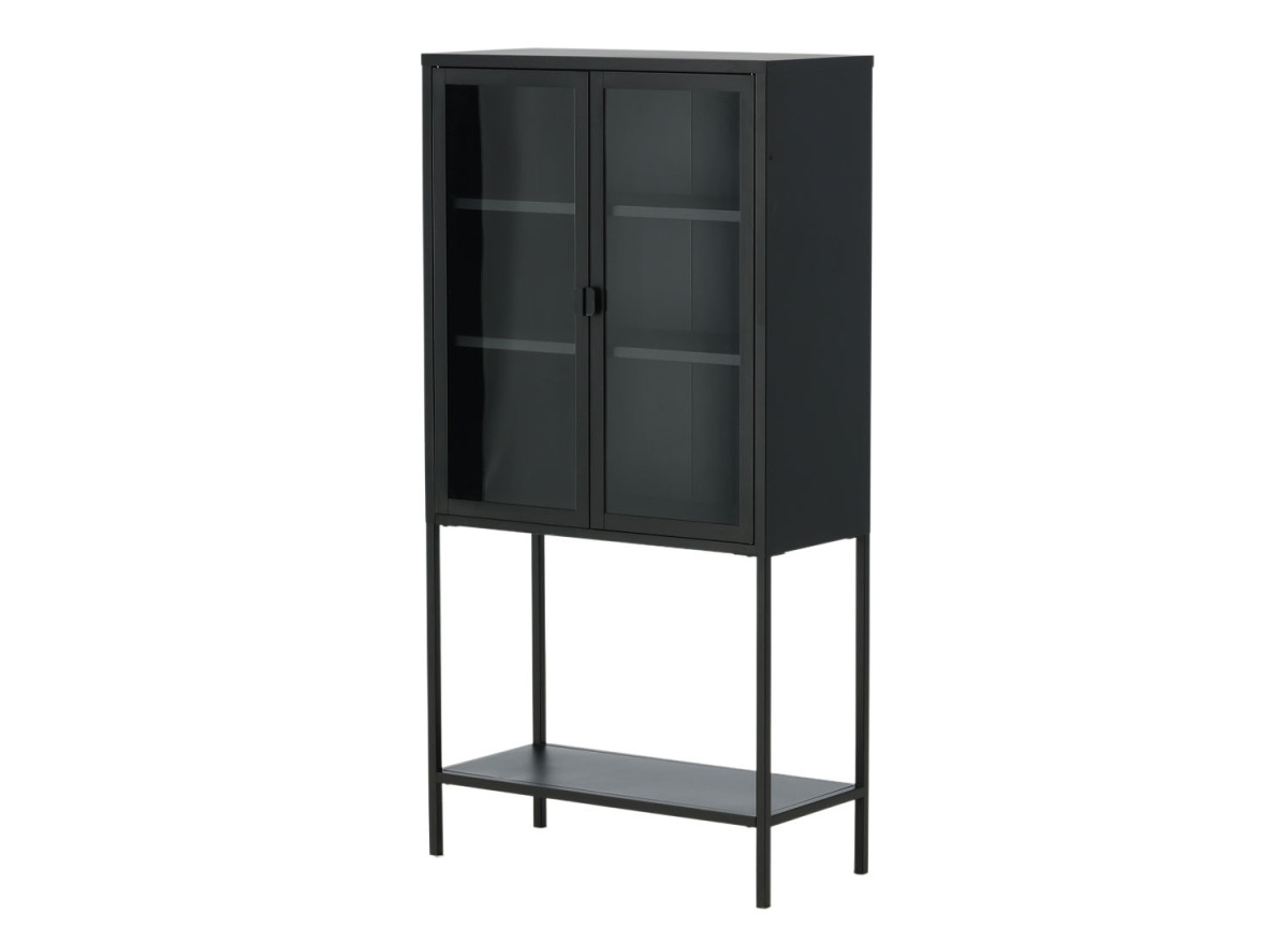 Petite armoire vitrée en métal noir