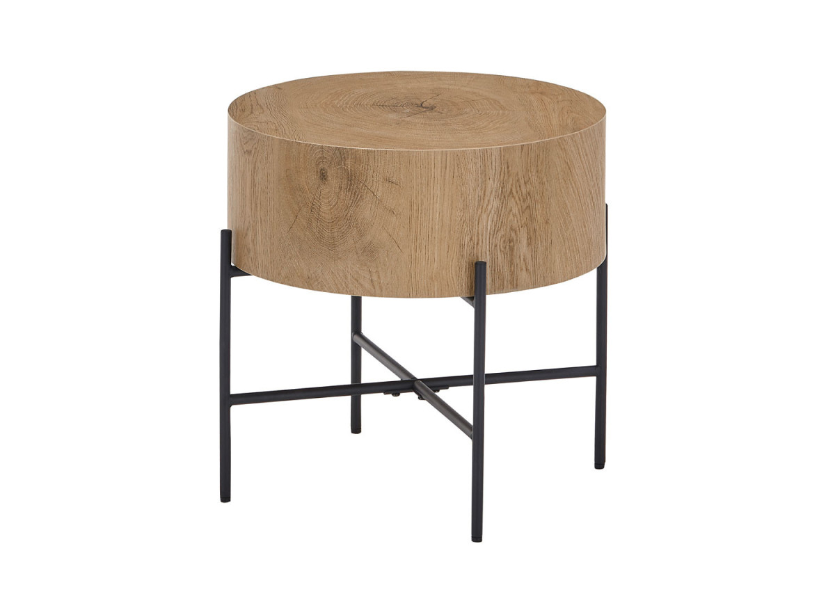 Table d'appoint ronde bois et métal