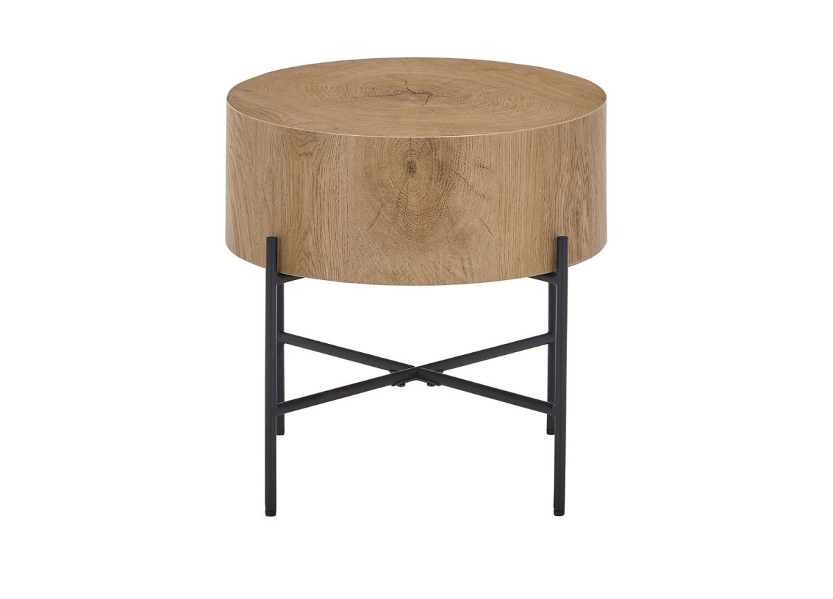 Table d'appoint ronde bois et métal