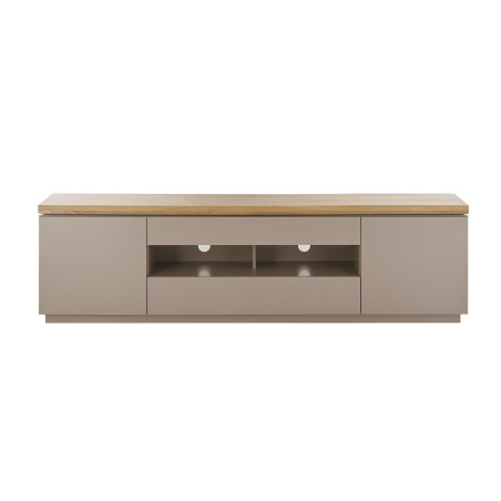 Meuble TV gris chaud et acacia 200 cm