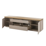 Meuble TV gris chaud et acacia 200 cm