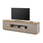 Meuble TV gris chaud et acacia 200 cm