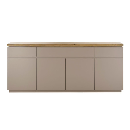 Grand buffet gris chaud et acacia massif