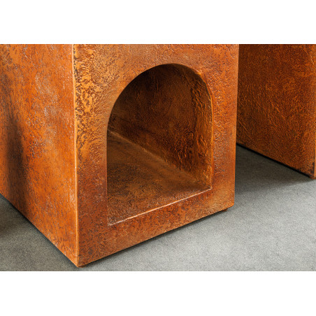 Console art contemporain originale cuivré