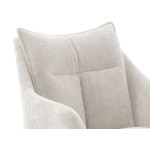 Fauteuil rotatif avec repose-pieds tissu crème