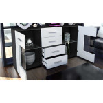 Buffet design noir portes en verre