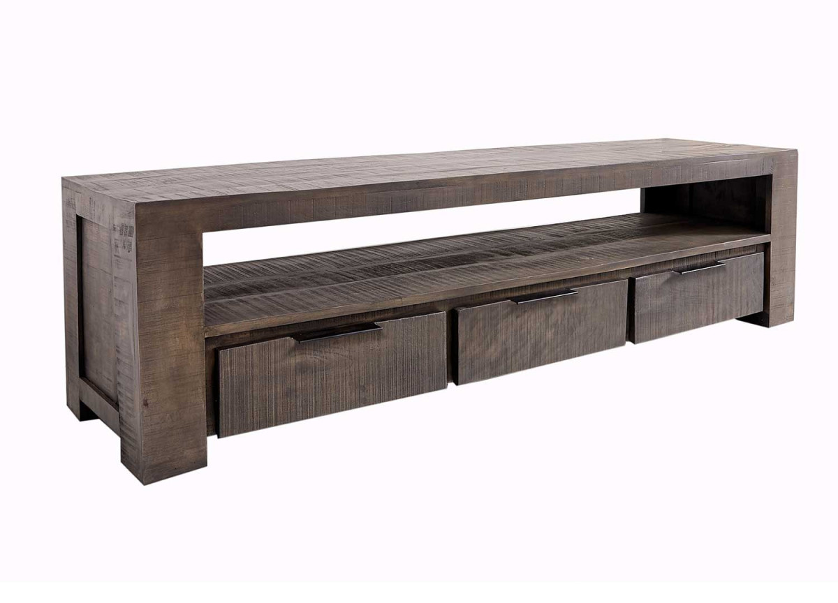 Meuble tv design en bois de manguier gris 170 cm