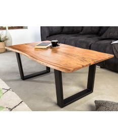 Table basse 120 cm acacia et métal
