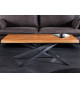 Table basse rectangulaire acacia et pieds mikado noir