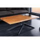 Table basse rectangulaire acacia et pieds mikado noir