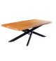 Table basse rectangulaire acacia et pieds mikado noir