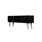 Meuble tv scandinave noir et bois pas cher