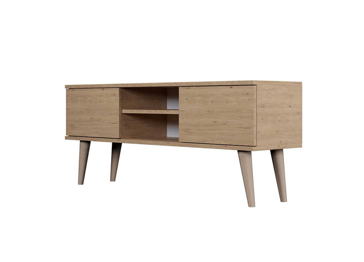 Meuble tv scandinave couleur chêne pas cher