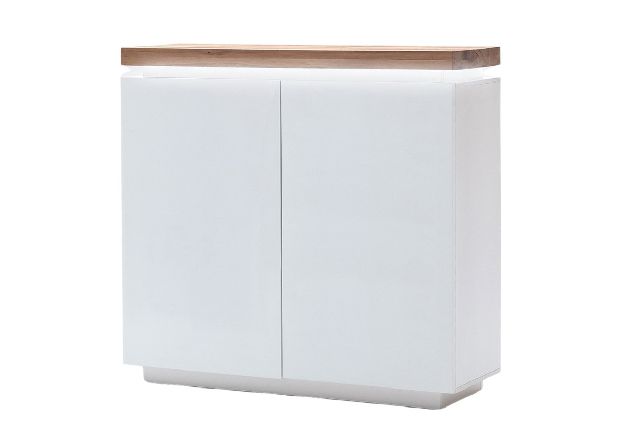 Commode Blanc cassé & Bois 2 Portes Romane