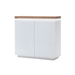 Commode Blanc cassé & Bois 2 Portes Romane