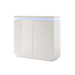 Commode 2 Portes Laquée Blanche & Led RGB Océane