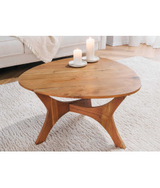 Table basse en bois d'acacia 70 cm