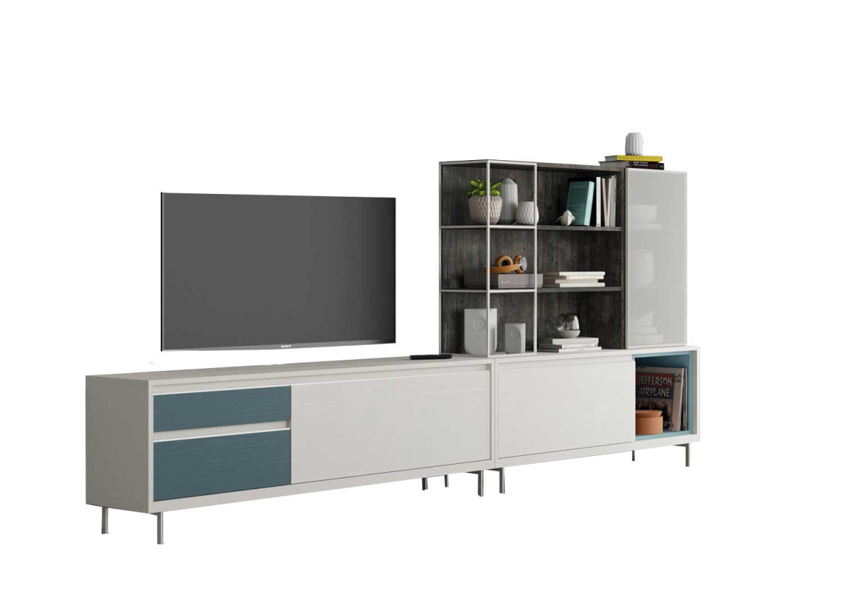 Ensemble tv mural contemporain haut de gamme