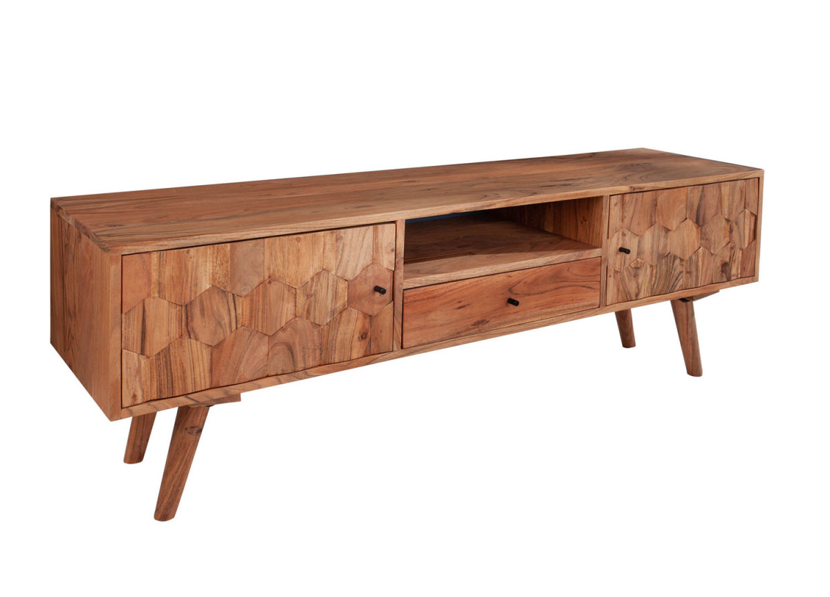 Meuble tv scandinave en bois d'acacia