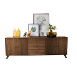 Buffet salle à manger bois foncé 220 cm Théon