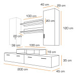 Ensemble TV Mural Noir & Blanc Mini