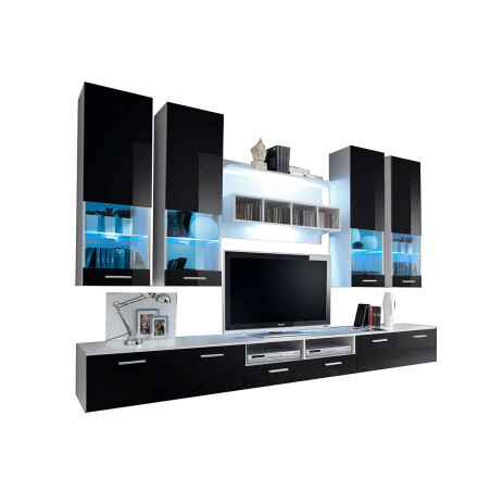 Ensemble-tv-design-blanc-et-noir-de-salon-moderne