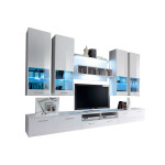 Ensemble tv moderne blanc à led lumineux de salon