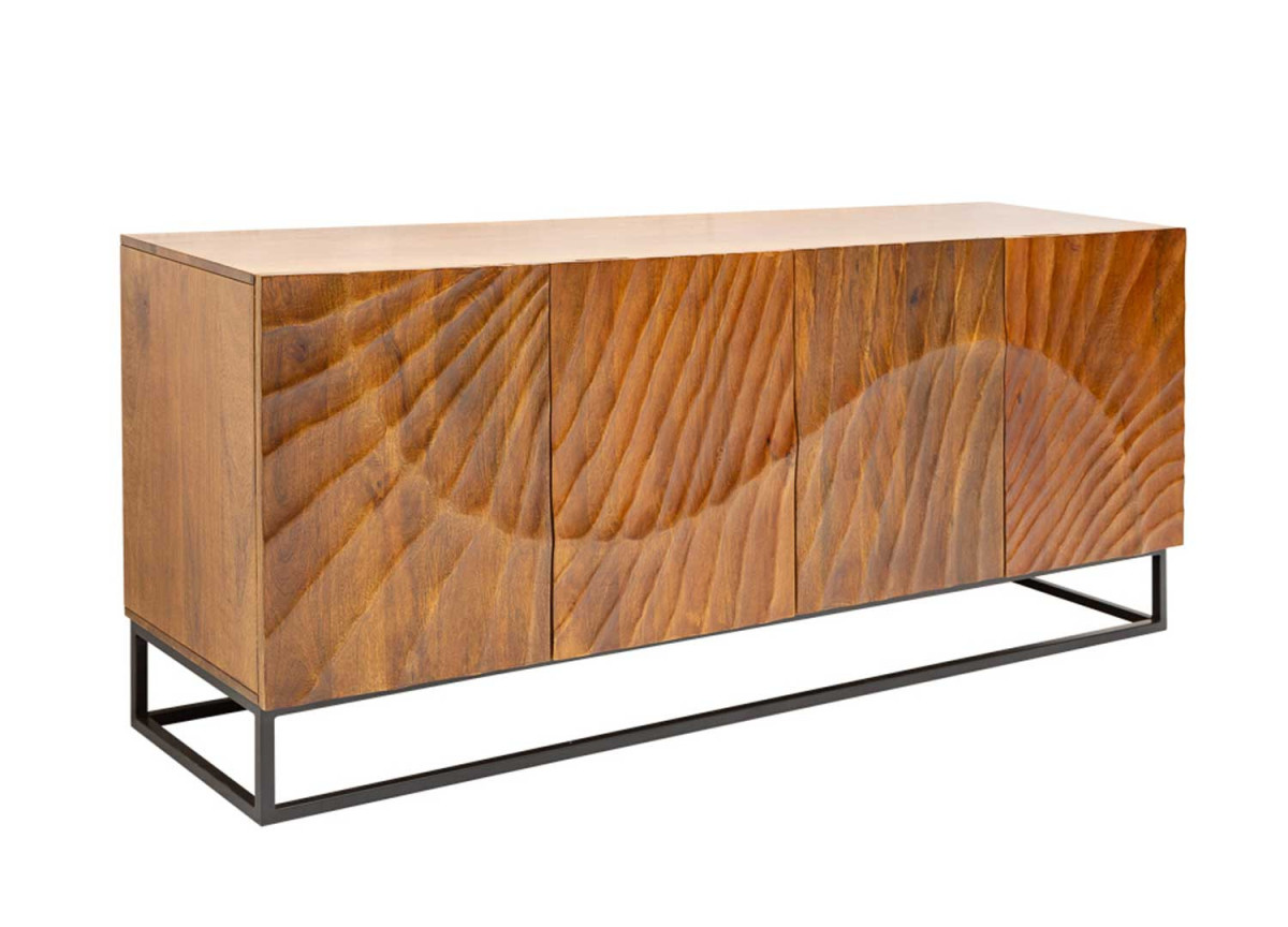 Buffet 4 portes design en bois massif 177 cm Pedro