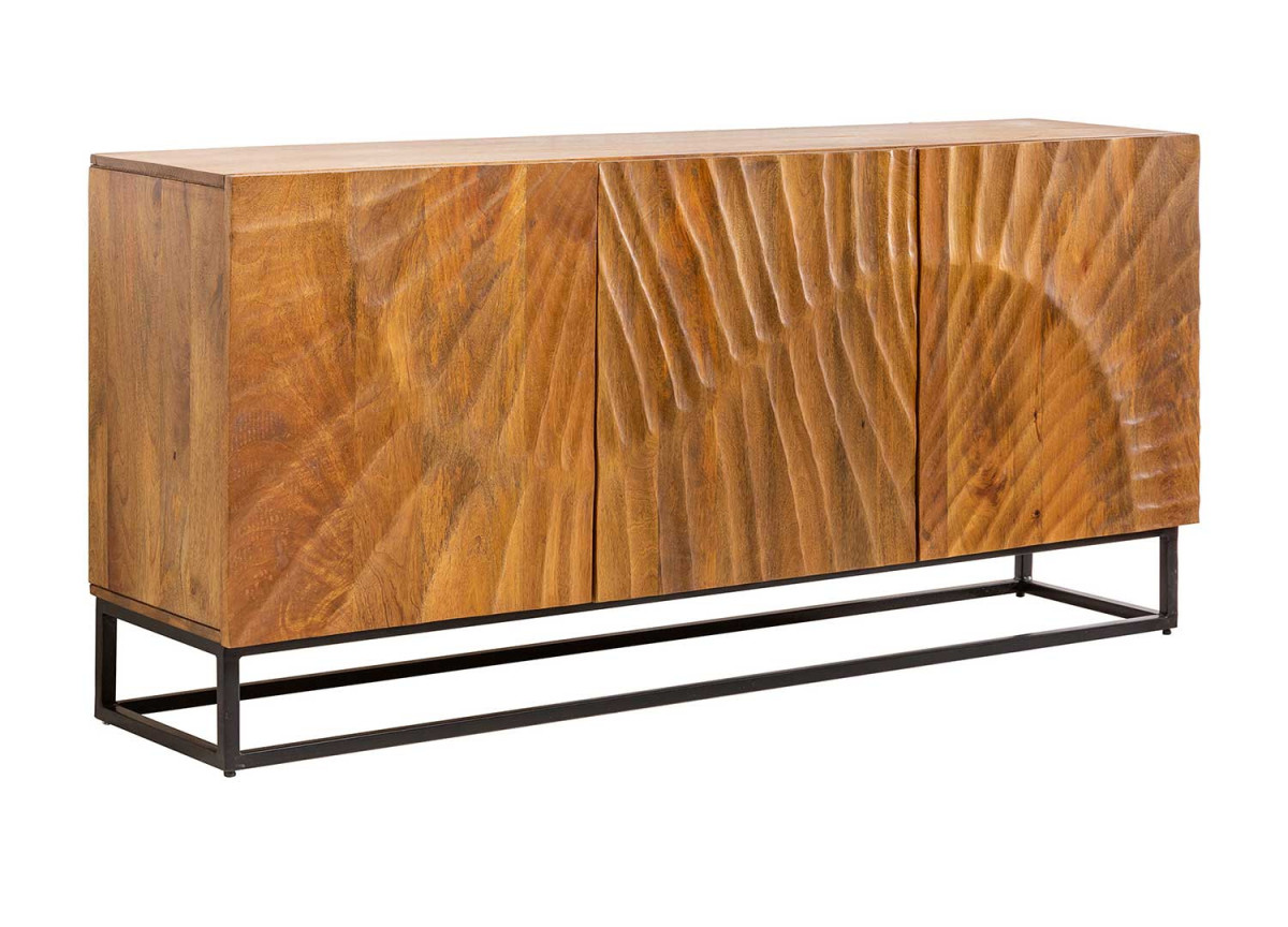 Buffet design en bois massif - 3 portes Pedro