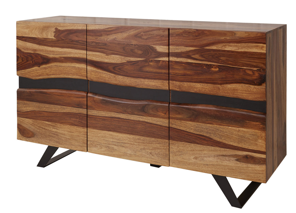 Buffet bois massif et métal 150 cm / Sesham Janis