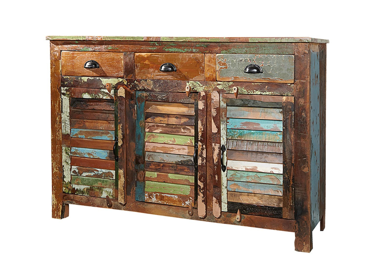 Buffet Multicolore 125 cm en Bois Recyclé