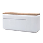 Meuble Buffet Bois Massif & Blanc cassé Laqué Mat Romane